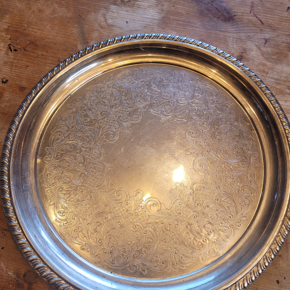 Elegant Silver Plated Serving Tray